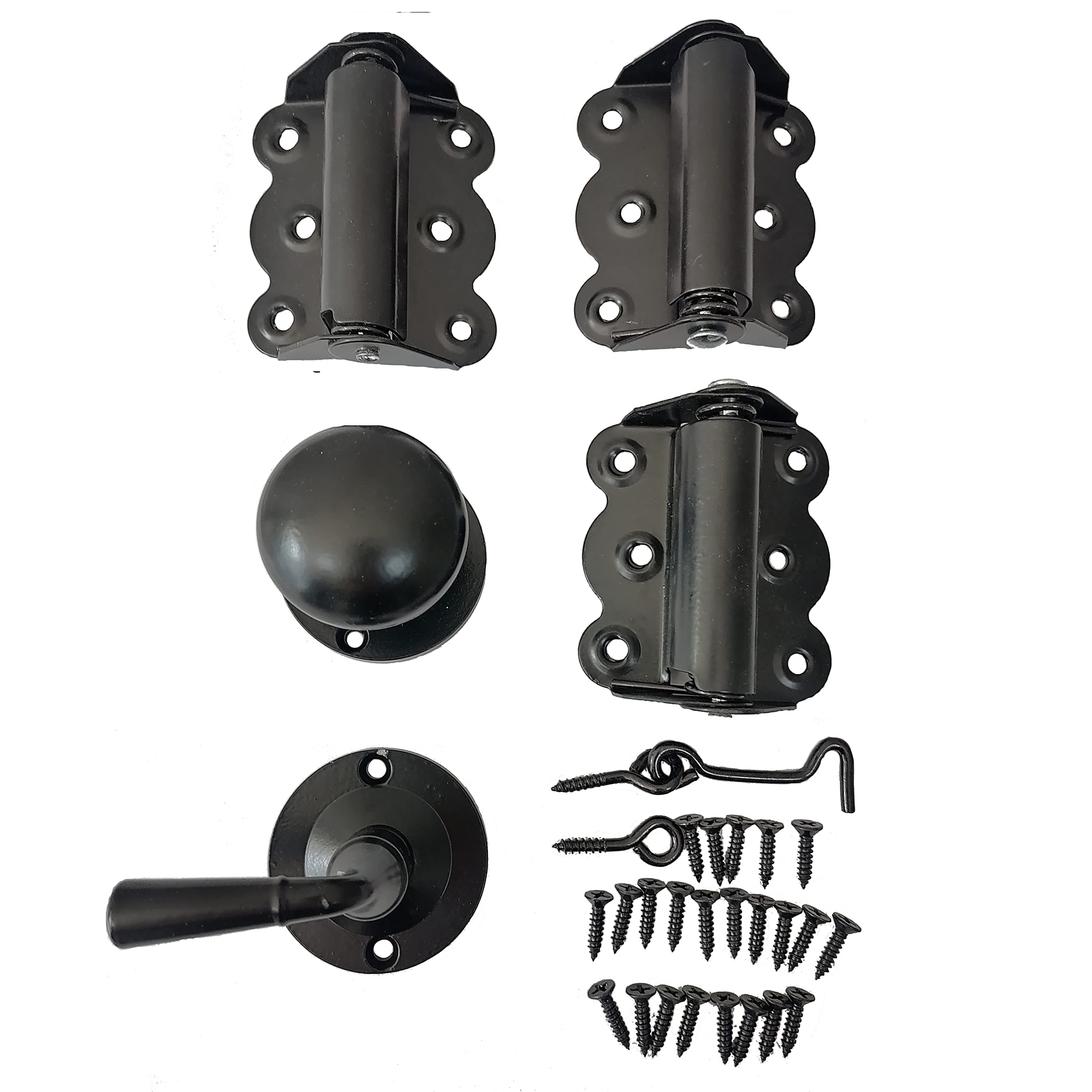 Kimberly Bay Screen Door Hardware Kit with Self-Closing Hinges, Black