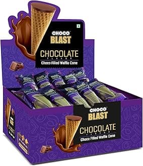 - Pure Temptation Chocoblast Waffle Cones [30 Pieces] | Chocolate Gift Box | Snacks for Kids & Adults | Non-Meltable Gift Pack | Individually Wrapped Chocolate Cone Bites | Chocolate-Filled Waffle Cone | Perfect for Birthday , Christmas & Anniversary