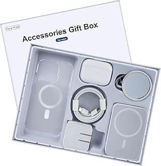 for iPhone 15 Pro 6.1 inch, Accessories Gift Box Set, Includes Earbuds Bluetooth Headphones, Compatible with MagSafe Wireless Charger Powerbank, for iPhone 15 Pro 6.1" Case Clear
