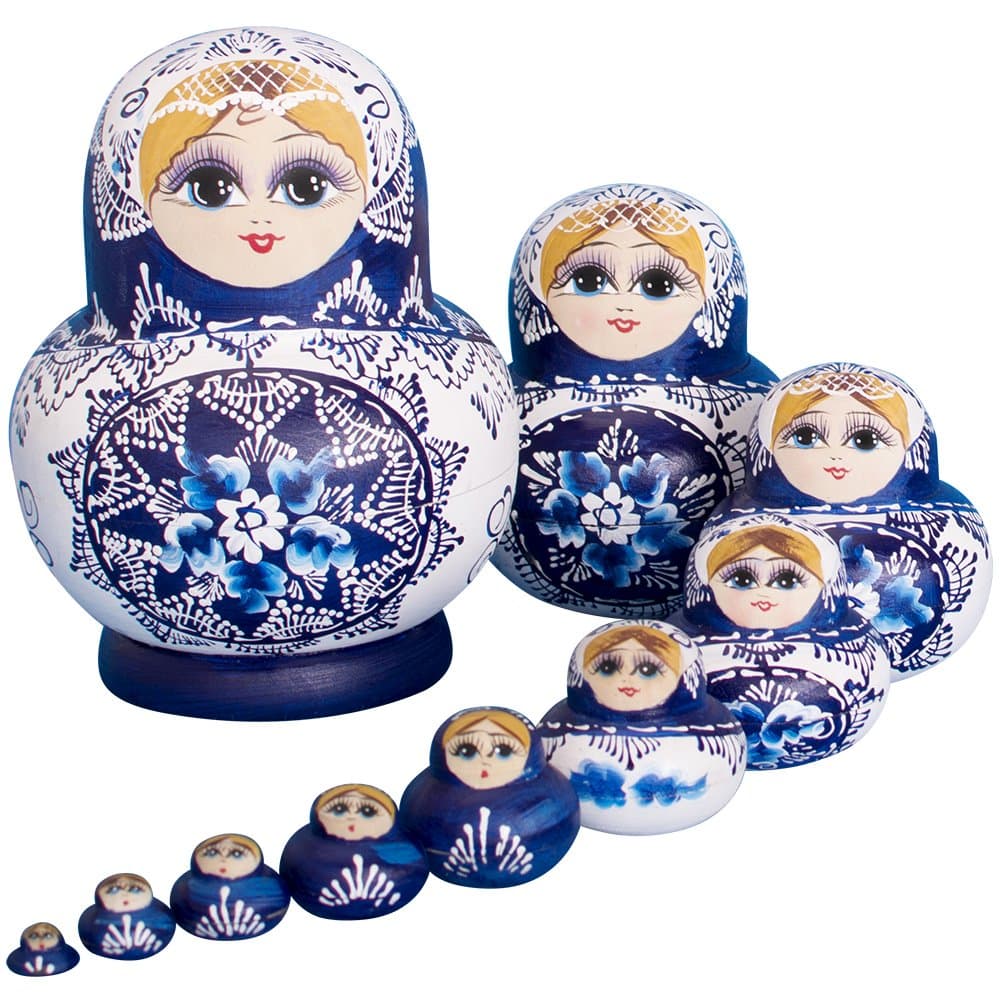 10pcs Russian Nesting Dolls Matryoshka handmade1070