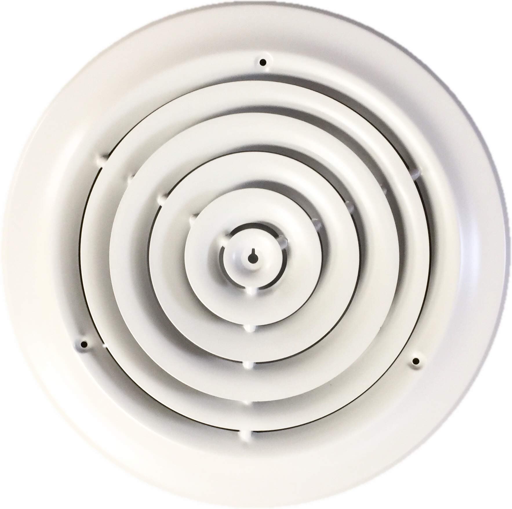 HBW 10" Round Ceiling Diffuser White Powder Coated with Outside Dimension of 14" Fitting in 10" Duct