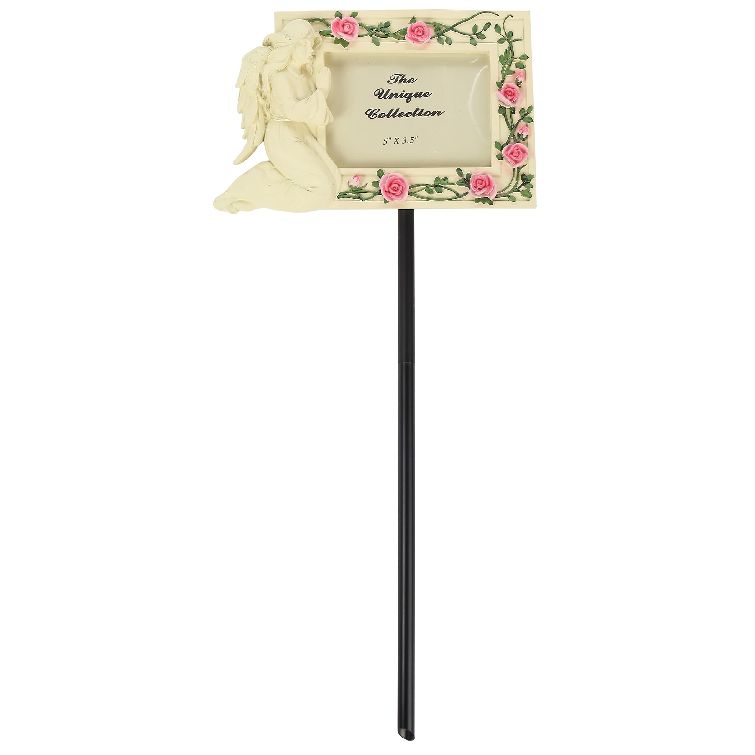 Ceramic Memorial Angel Grave Marker Photo Frame