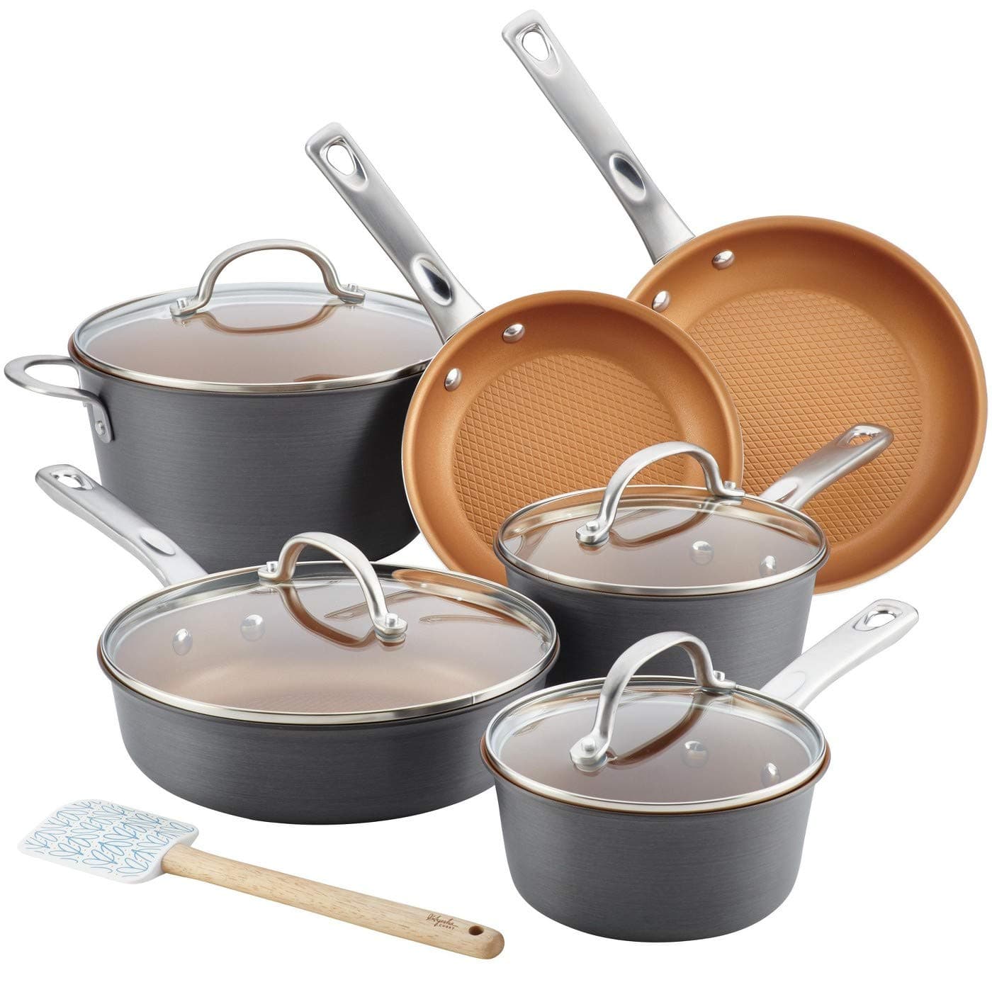 Curry Kitchenware 11pc Home Collection Cookware Set (Brown Sugar)
