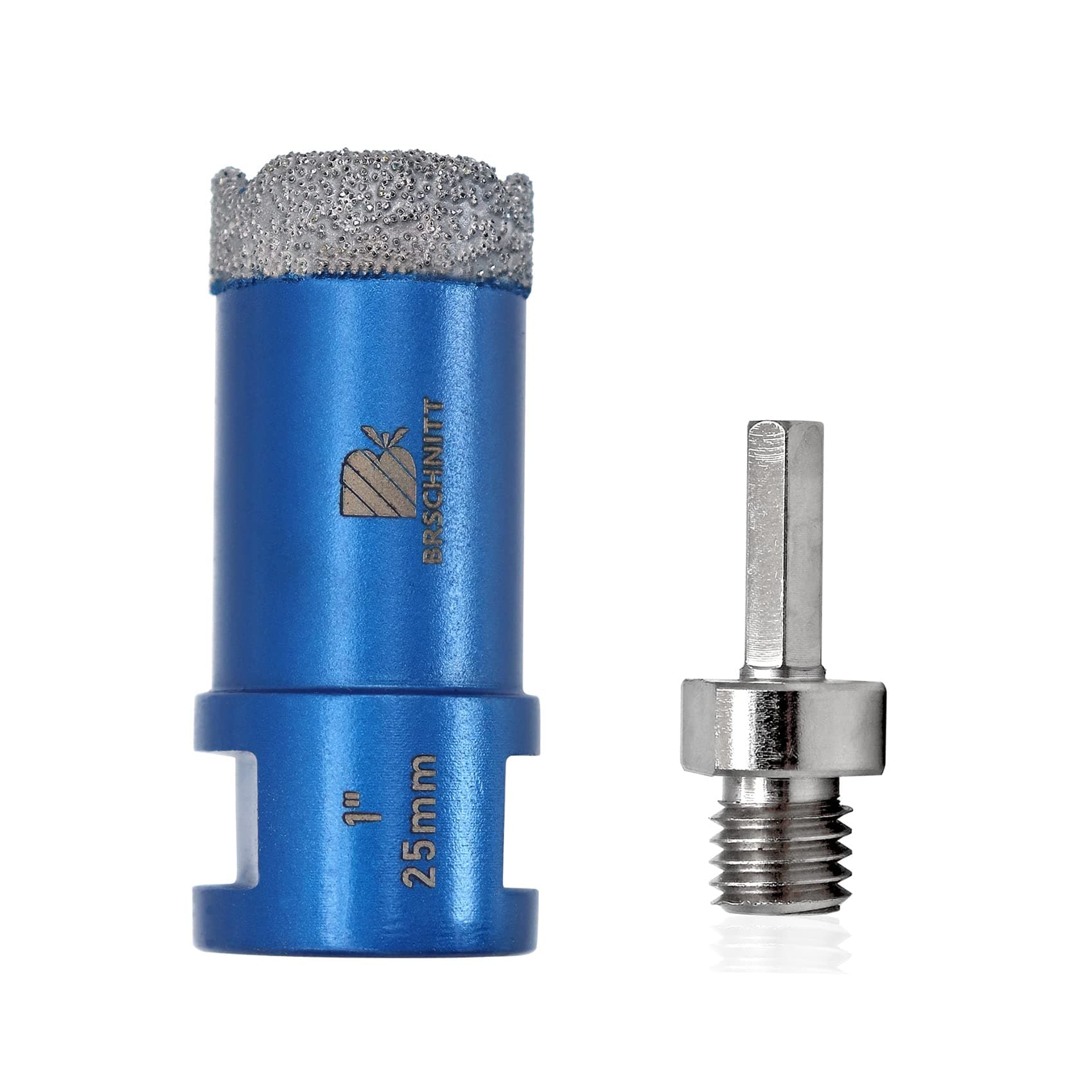 1 Inch Diamond Core Drill Bit for Porcelain Tile Ceramic Marble Granite Drilling,BRSCHNITT 1pc Vacuum Brazed Diamond Hole Saw with 5/8-11 Thread (25mm)&Adapter