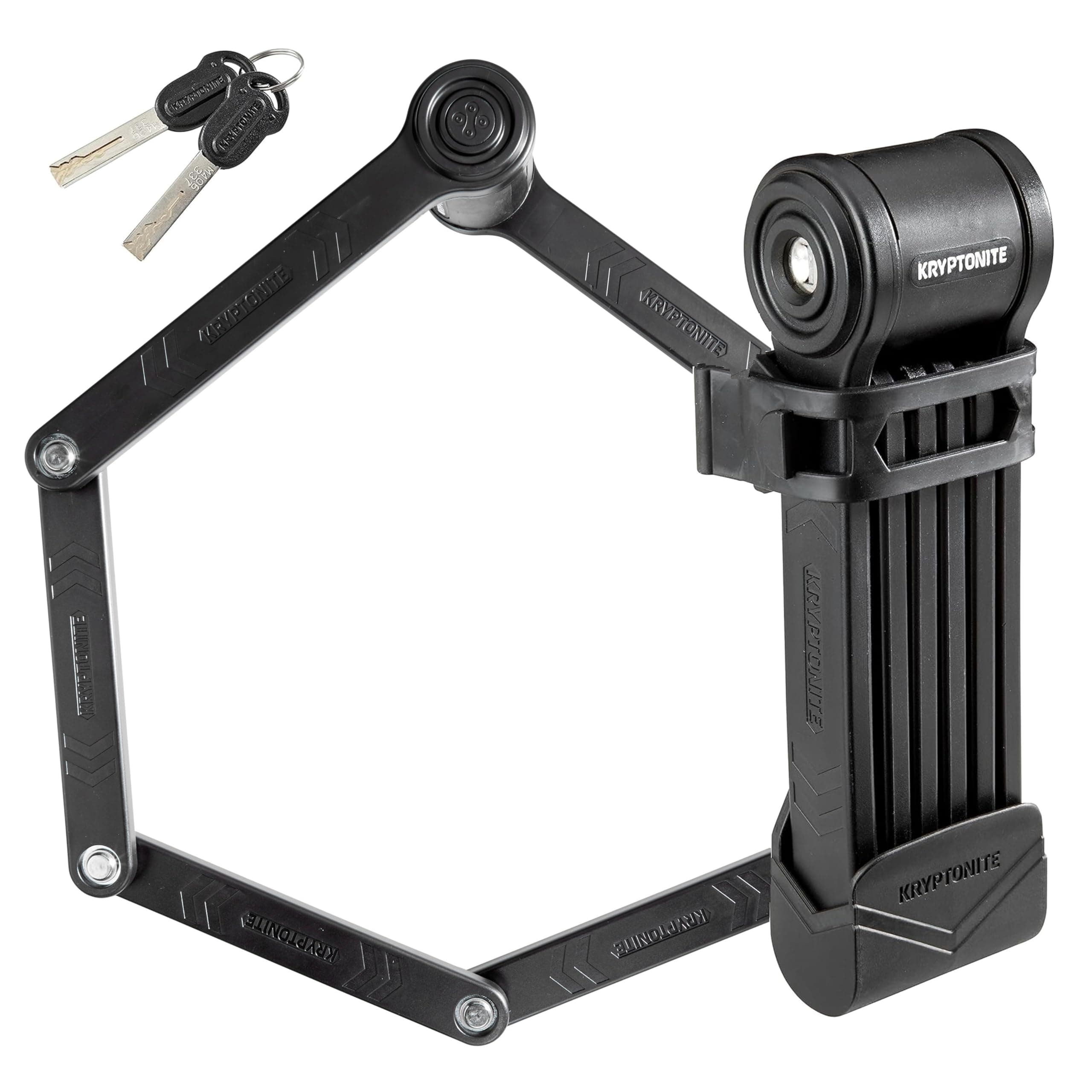 Keeper Folding Bike Lock, 2.75FT/3.25 FT Long Compact Lightweight High Security Anti-Theft Foldable Bicycle Lock with 2 Keys and Mount for E-Bikes Scooter Road Mountain Bike