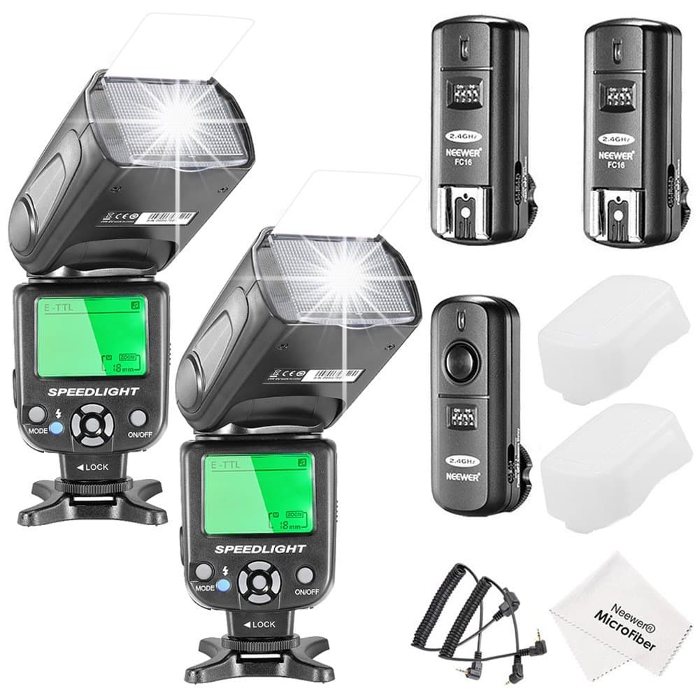 Neewer NW-562 E-TTL Flash Speedlite Kit for Canon DSLR Camera,Kit Include:(2)NW-562 Flash+(1)2.4Ghz Wireless Trigger(1 Transmitter+2 Receiver)