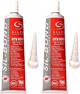 RTV 6500 Sil-Bond 2.8 fl.oz High Temperature Silicone Adhesive, Red (2)