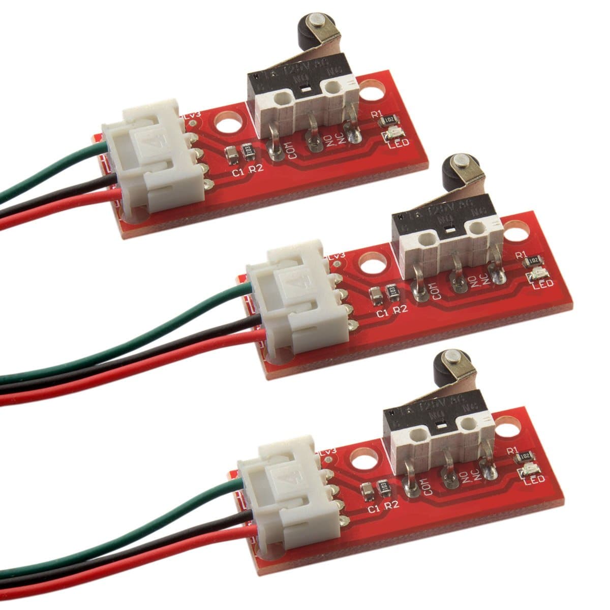 3 PCS Mechanical End Stop with Wiring for CNC Machine or RepRap 3D printer, compatible with RAMPS