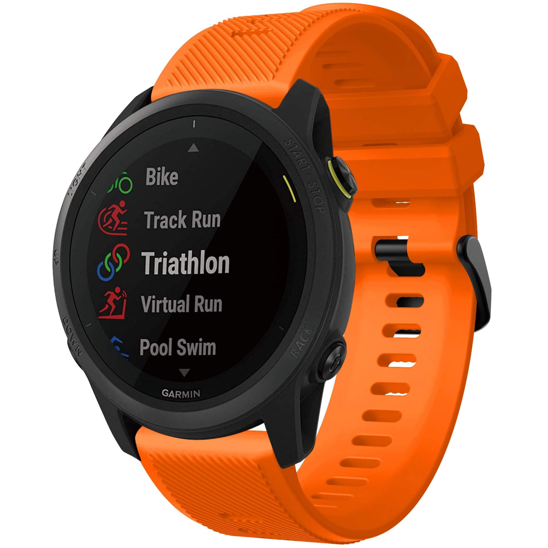 Compatible with Garmin Forerunner 745 Bands, 22mm Soft Silicone Quick Release Replacement Wristbands with Metal Buckle for Garmin Forerunner 745/Vivoactive 4 Watch Band Sport Strap Accessories