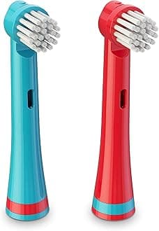 Brusheez Electronic Toothbrush Replacement Brush Heads 2 Pack (Pepper The Dinosaur)