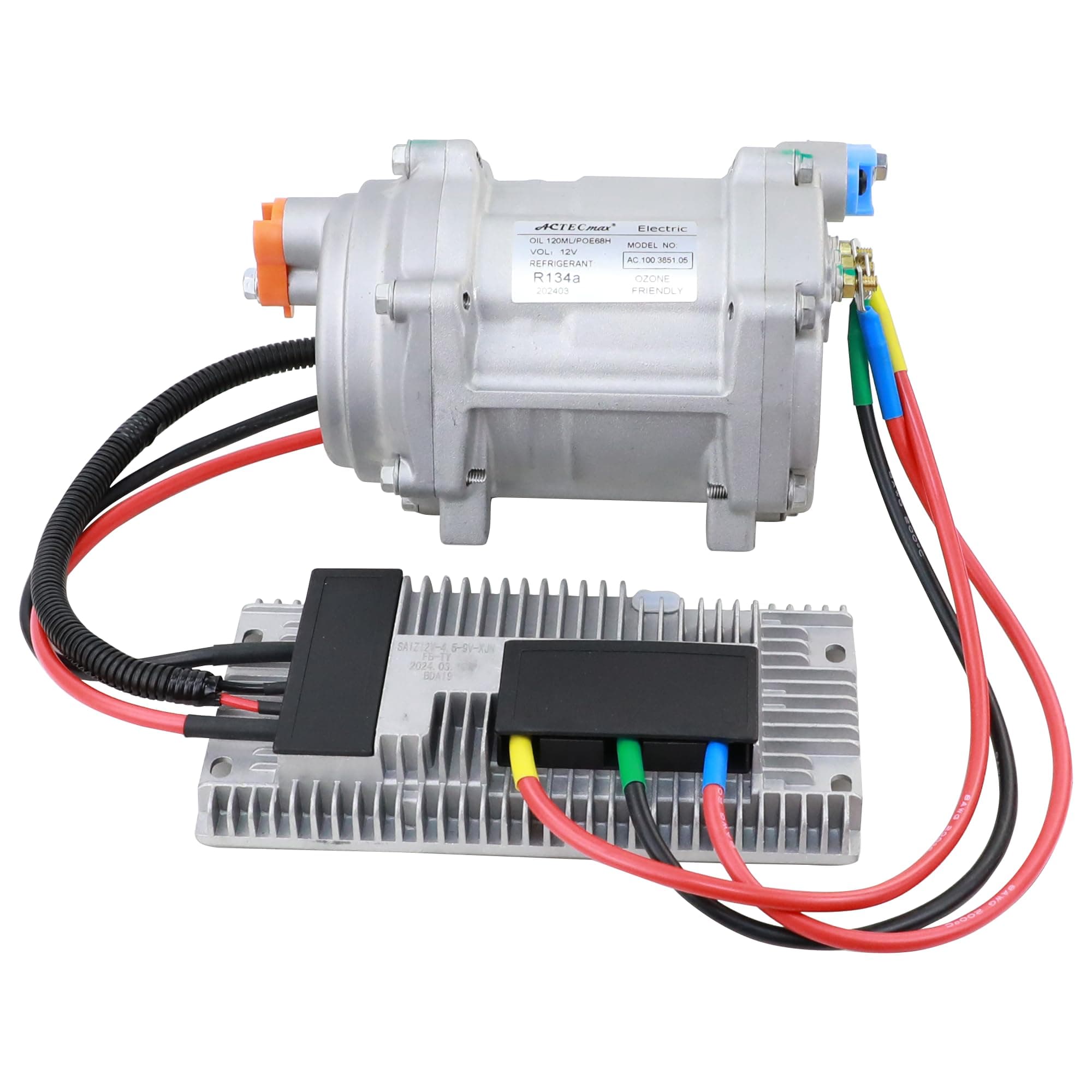 Universal 12V AC Automotive Electric Air Conditioner Compressor with External Control Panel, Auto Compressor for R134a