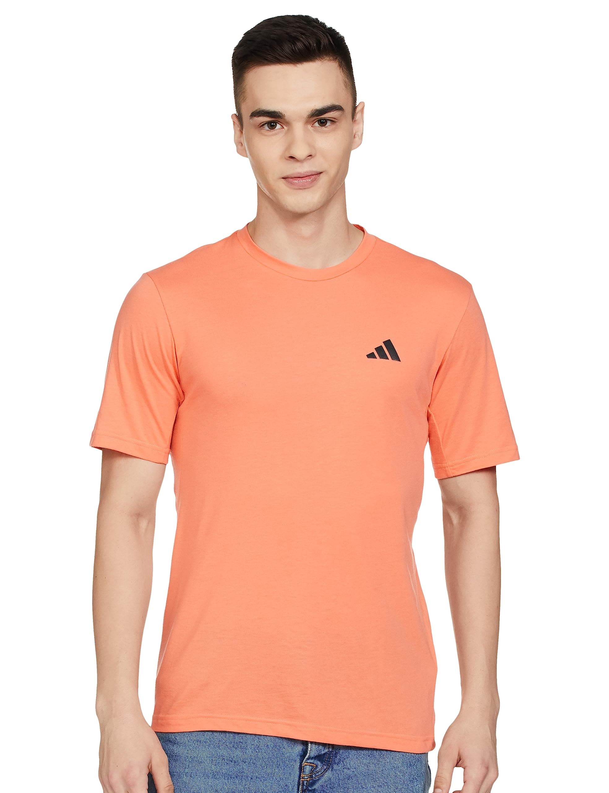 adidasMen Polyester Geometric Fitted T-Shirt