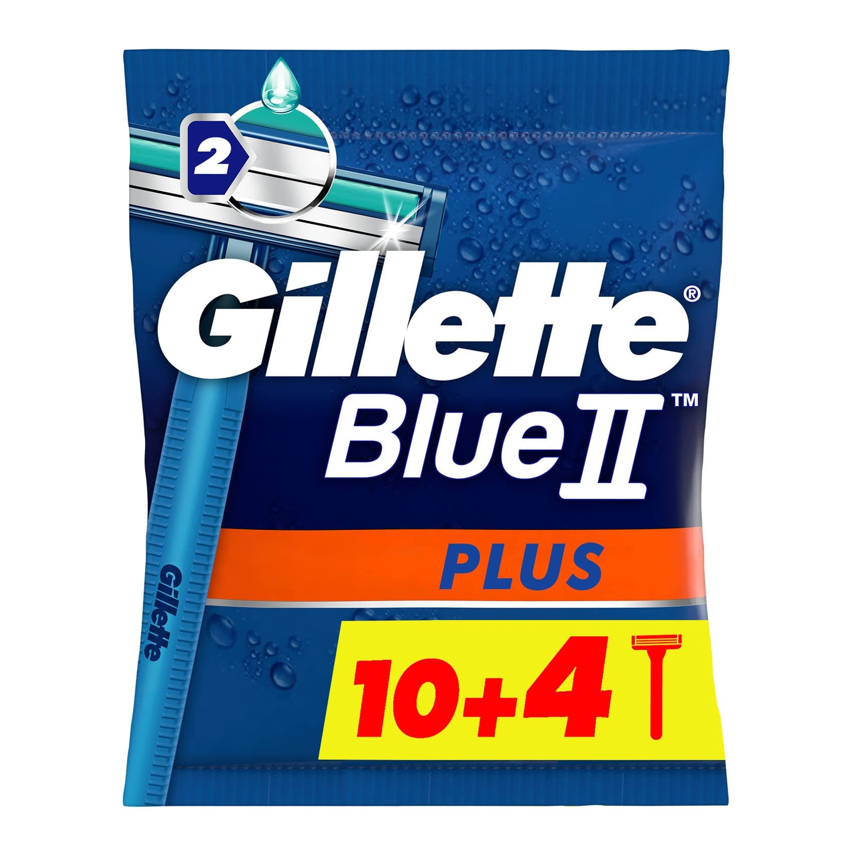 Blue Ii PlUS Men's Disposable Razors, 14 Count