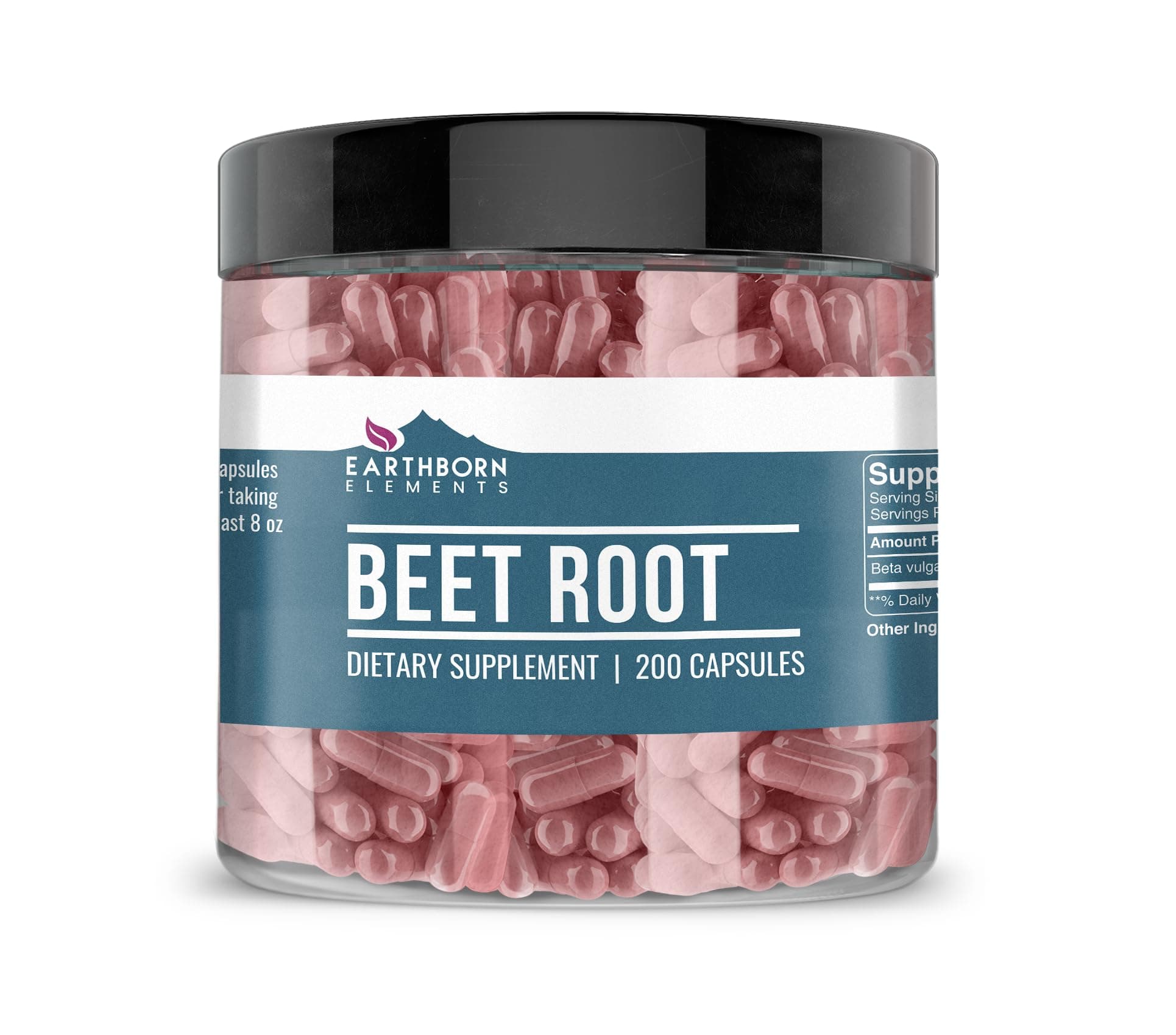 Earthborn Elements Beet Root (200 Capsules) Natural, Non-GMO & Easy to Swallow (770 mg Serving)