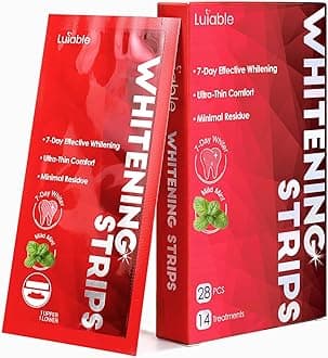 Teeth Whitening Strips for Tooth White: Professional Dentist Formulated Teeth Whitener Enamel-Safe Non-Slip 28 Strips 14 Treatments (28 Count (Pack of 1), Mint)