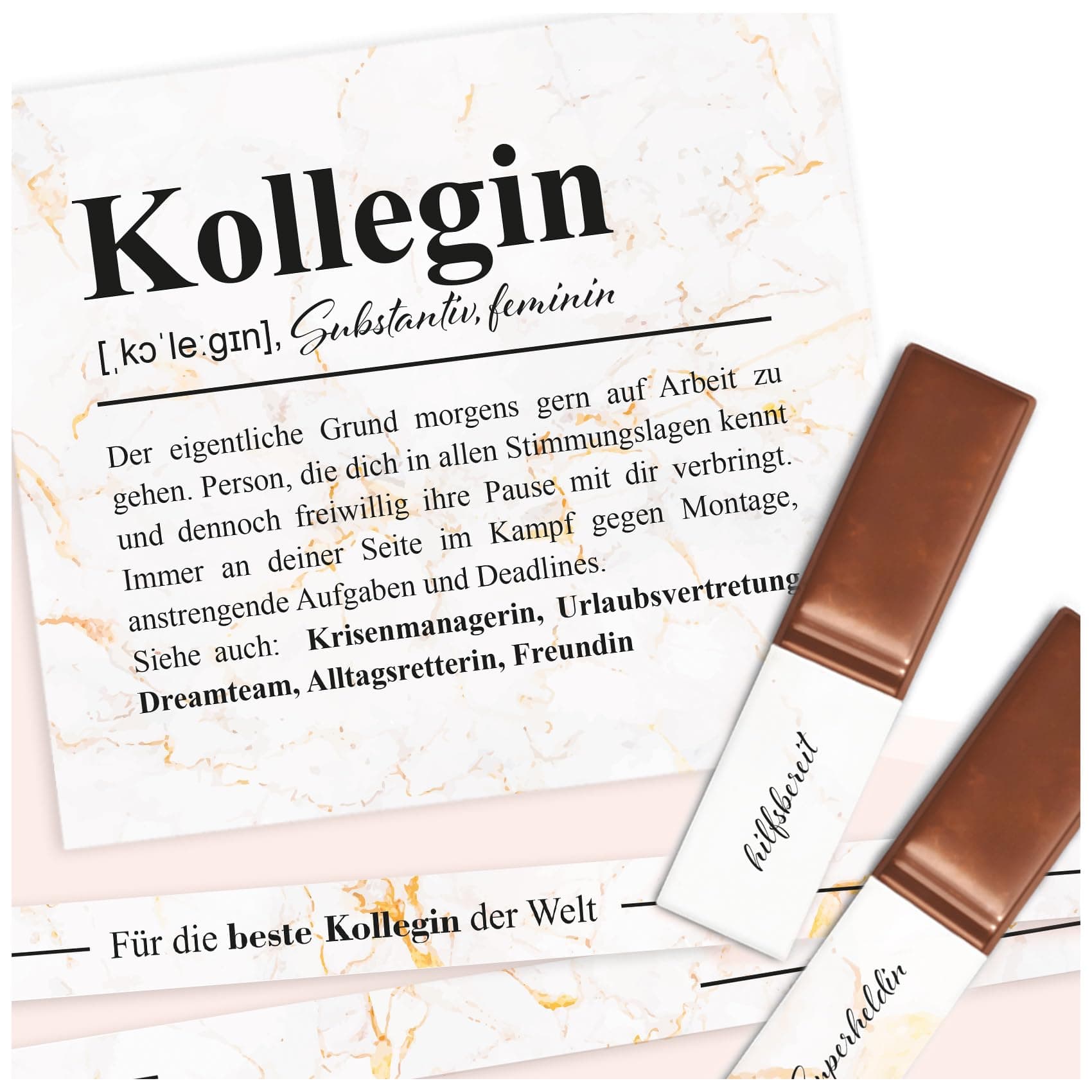 Sticker Set on 3 DIN A4 Sticker Sheets for Merci Chocolate for 250 g Box as a Gift without Chocolate Bar to Say Thank You Personally Y062 (08 Colleague)