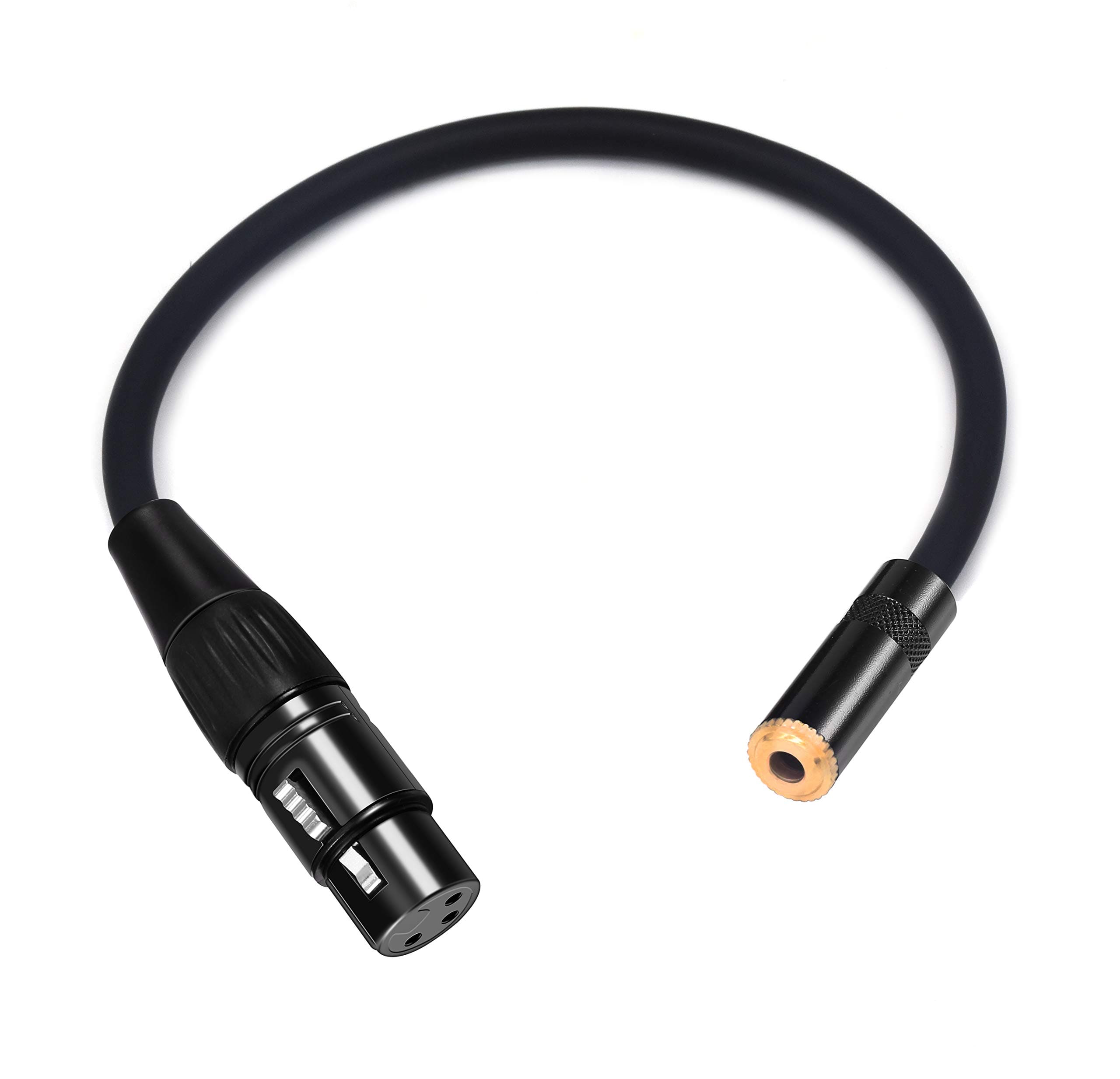 Devinal XLR to 3.5mm TRS Adapter Cable, Female to Female Balanced Audio Converter with Gold-Plated Connectors for Mics/Mixers/Interfaces (6ft Nylon-Braided)