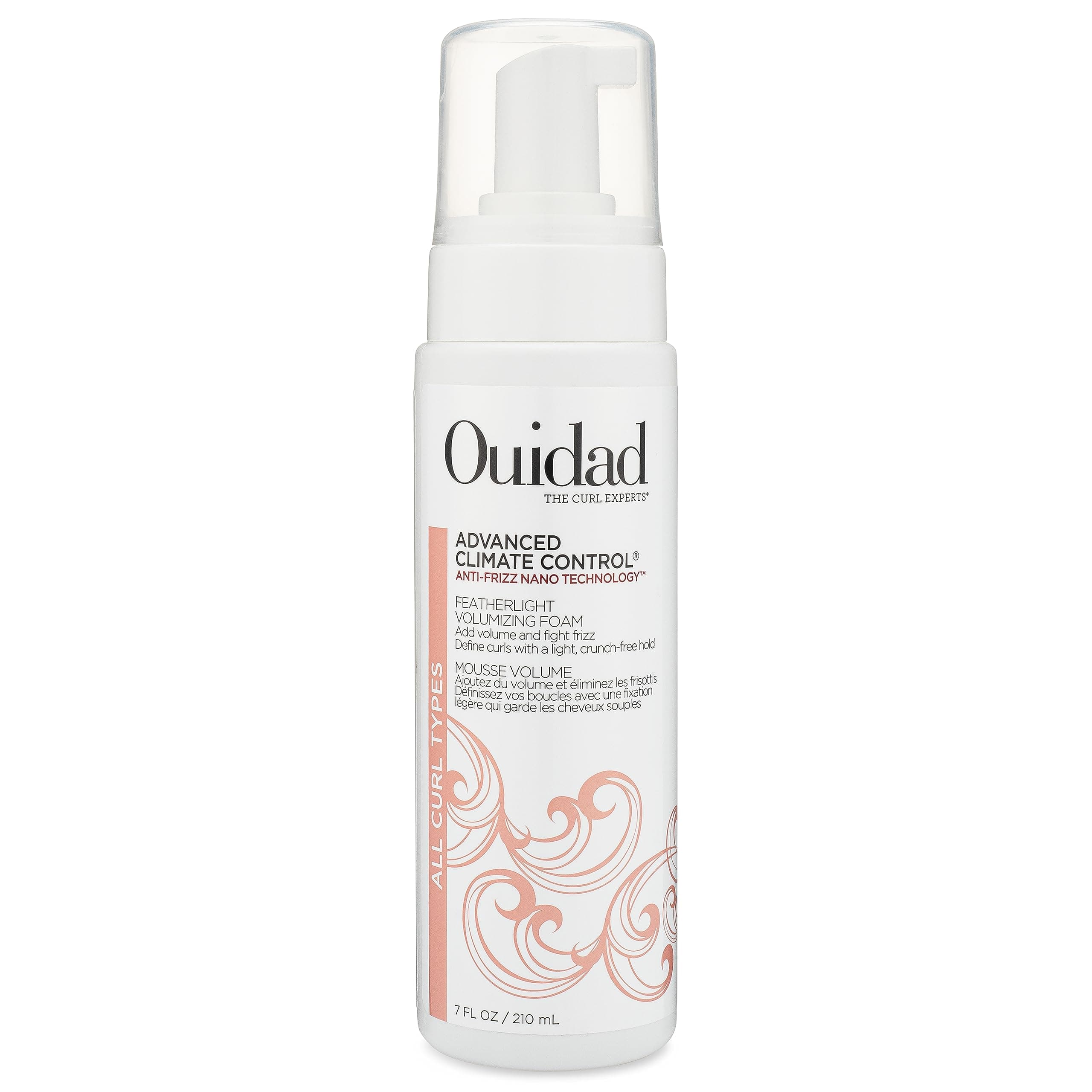 Ouidad Advanced Climate Control Featherlight Volumizing Foam, Add Volume & Fight Frizz, Define Curls With A Light Hold, 7 Fl Oz