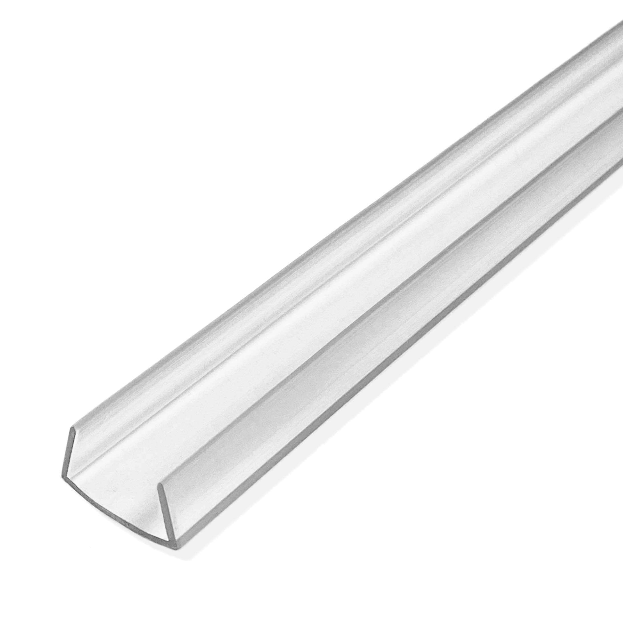 Edge Supply Plastic Edge Guard, 3/4 in X 36 in Lengths Clear Plastic U Channel Pack of 8, Clear Plastic Edging for Labelling, Cabinet Protection, PVC Edge Protector, Trim to Fit Clear Plastic Edge
