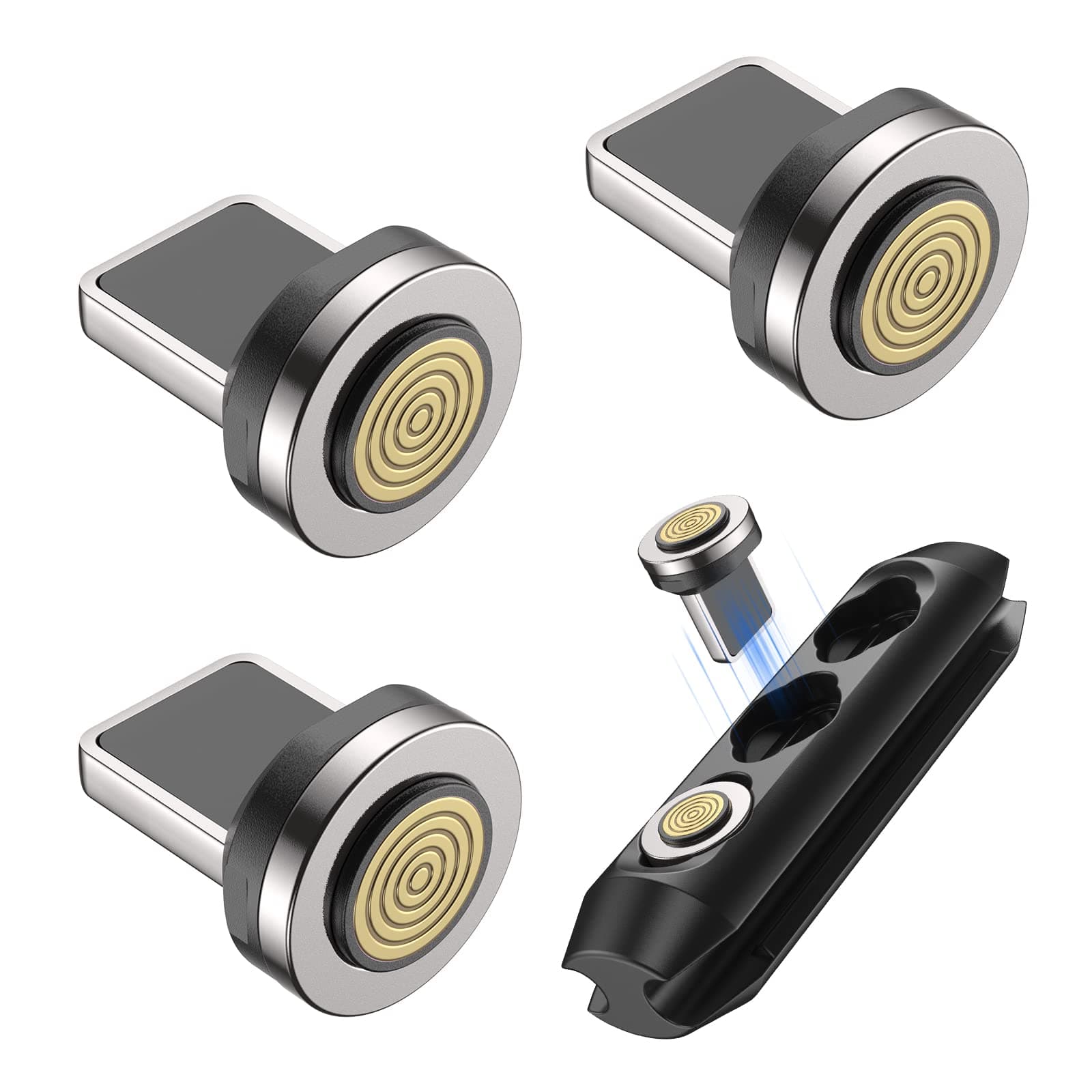 A.S 9PIN Magnetic Connector Tips Head Compatible with i-Procucts (3 Pack), Magnetics Plug Replacement Phone Dust Cover Connector Magnetic Phone Cable Adapter