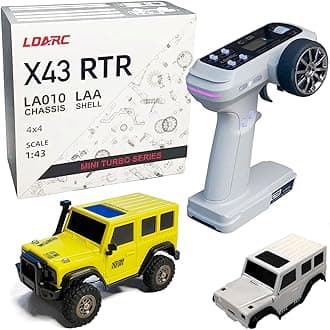 LDARC 1:43 Scale Mini RC Crawler RTR RC Rock Truck 4x4 2.4GHZ Hobby Grade Remote Control Car Model Vehicle RC Buggy, Comes with a DIY Replaceable Body Shell(Lemon Yellow)