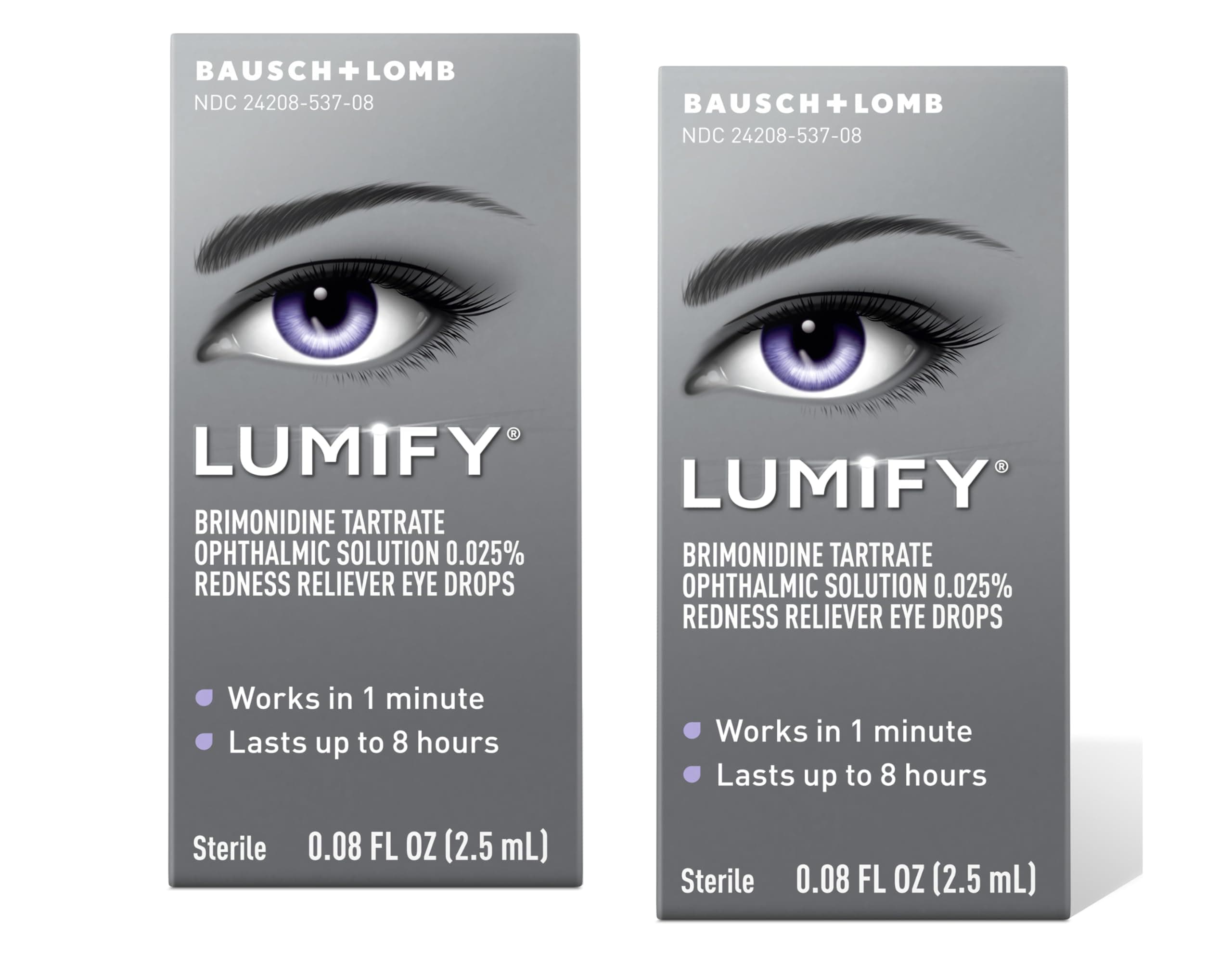 LUMIFY Redness Reliever Eye Drops, for Whiter & Brighter Looking Eyes, 0.08 Fl Oz ((Pack of 2))