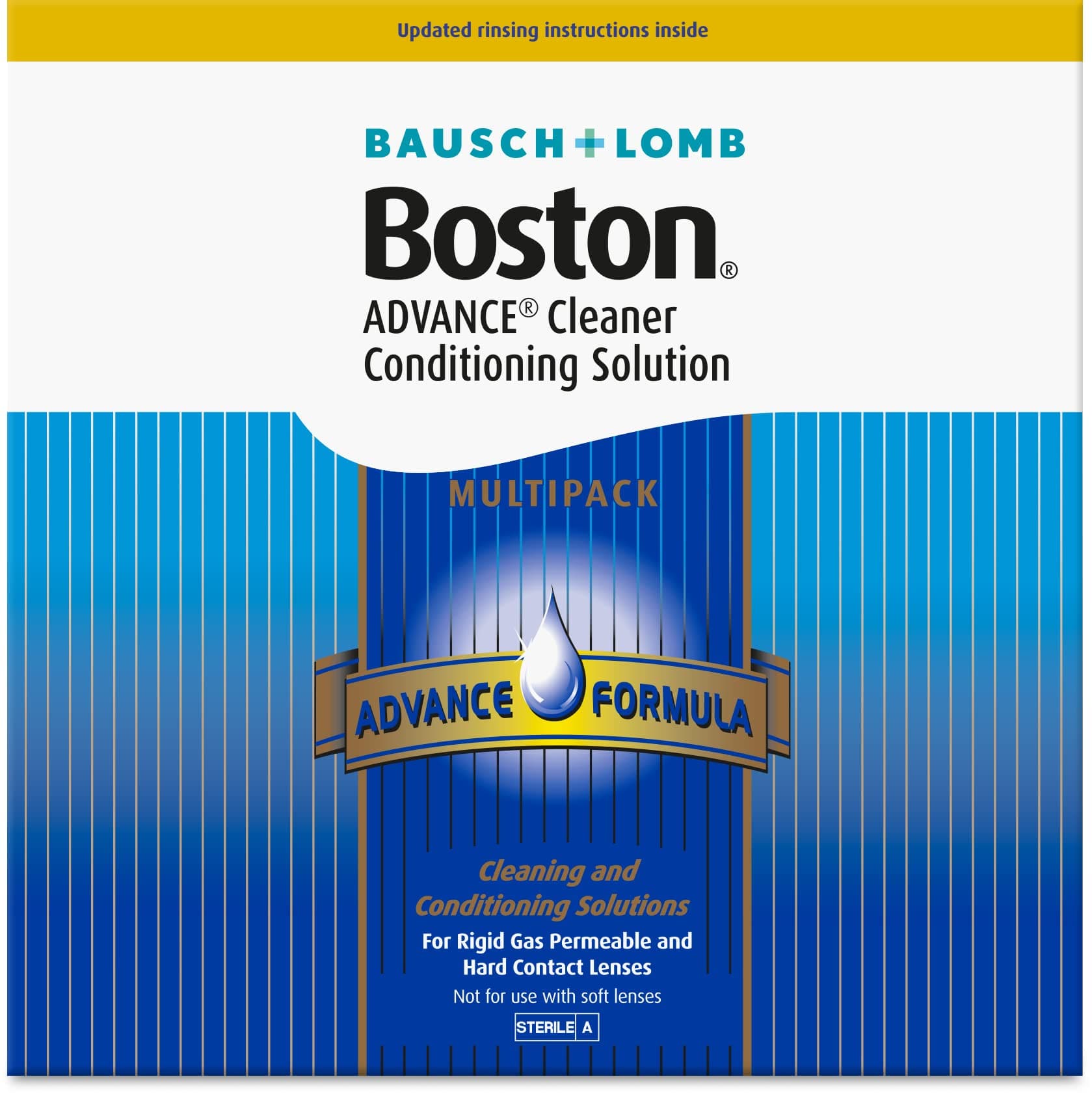 Boston Advance Cleaner Conditioning Solutions Multipack - 3X 30ml Cleaner, 3X 120ml Conditioning Solution, Contact Lens Solution for Rigid Gas Permeable & Hard Contact Lenses, 1x Lens Case Included