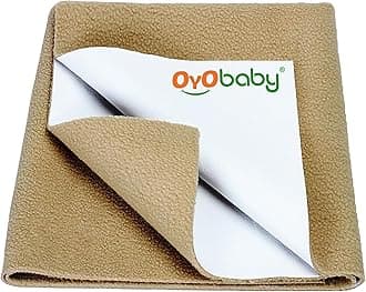 OYO BABY Waterproof Baby Dry Sheet Underpad | Super Soft Quick-Absorb Reusable Mattress Protector 140×100 cm Large | Anti-Piling Fleece Bed Pad | Skin-Friendly, Extra Absorbent for Crib & Cot – Beige
