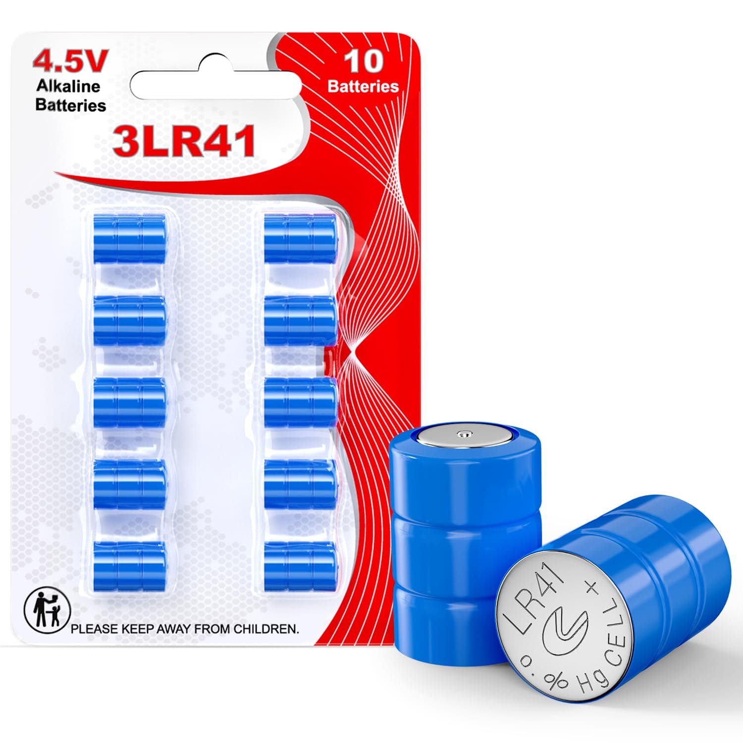 3LR41 Button Batteries, 4.5V Replacement Batteries for Bore Sight, Toys, Digital Camera and Keychain LED Flashlight, Replacement for 3xAG3, 3x392, 3xL736, 3x384, L736F Batteries, 10 Pack