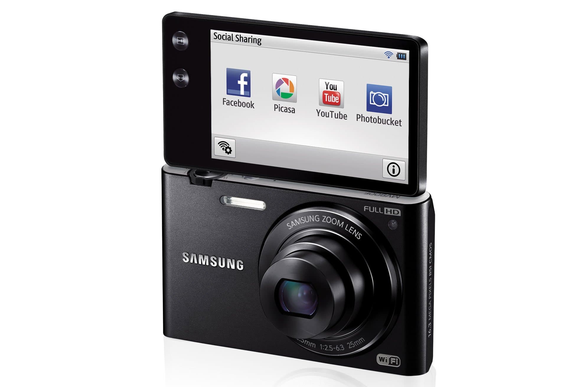 Samsung Multiview MV900F Digital Camera 16 Megapixels Swivel Screen 3.3 Inches Optical Zoom 5x Optical Wi-Fi (Renewed)