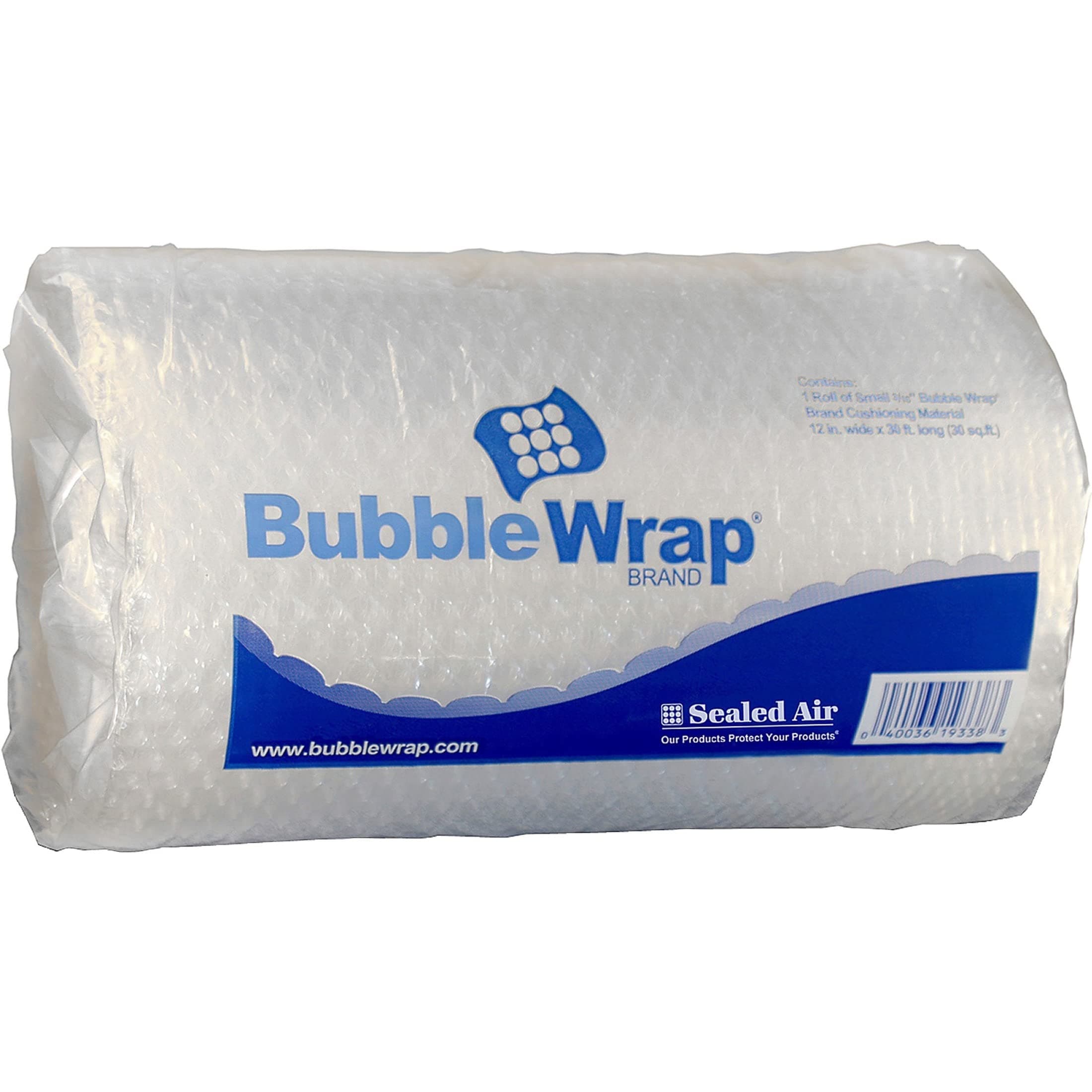 Sealed Air Bubble Wrap Cushioning Material, 0.19" Thick, 12" x 30 ft