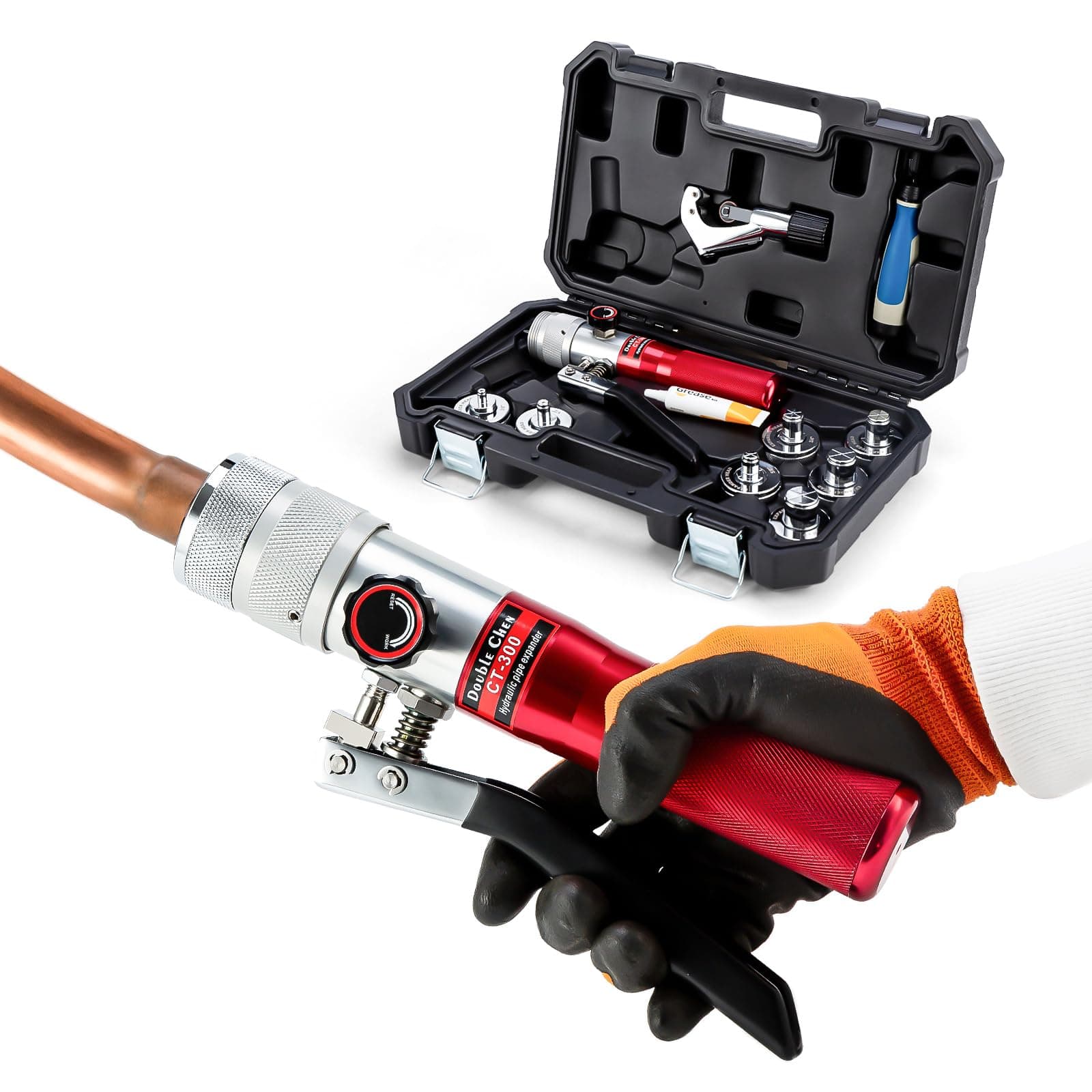 HVAC Swaging Tools Kit Hydraulic Copper Pipe Tube Expander Tool 3/8, 1/2, 5/8, 3/4,7/8,1,1-1/8 Inch