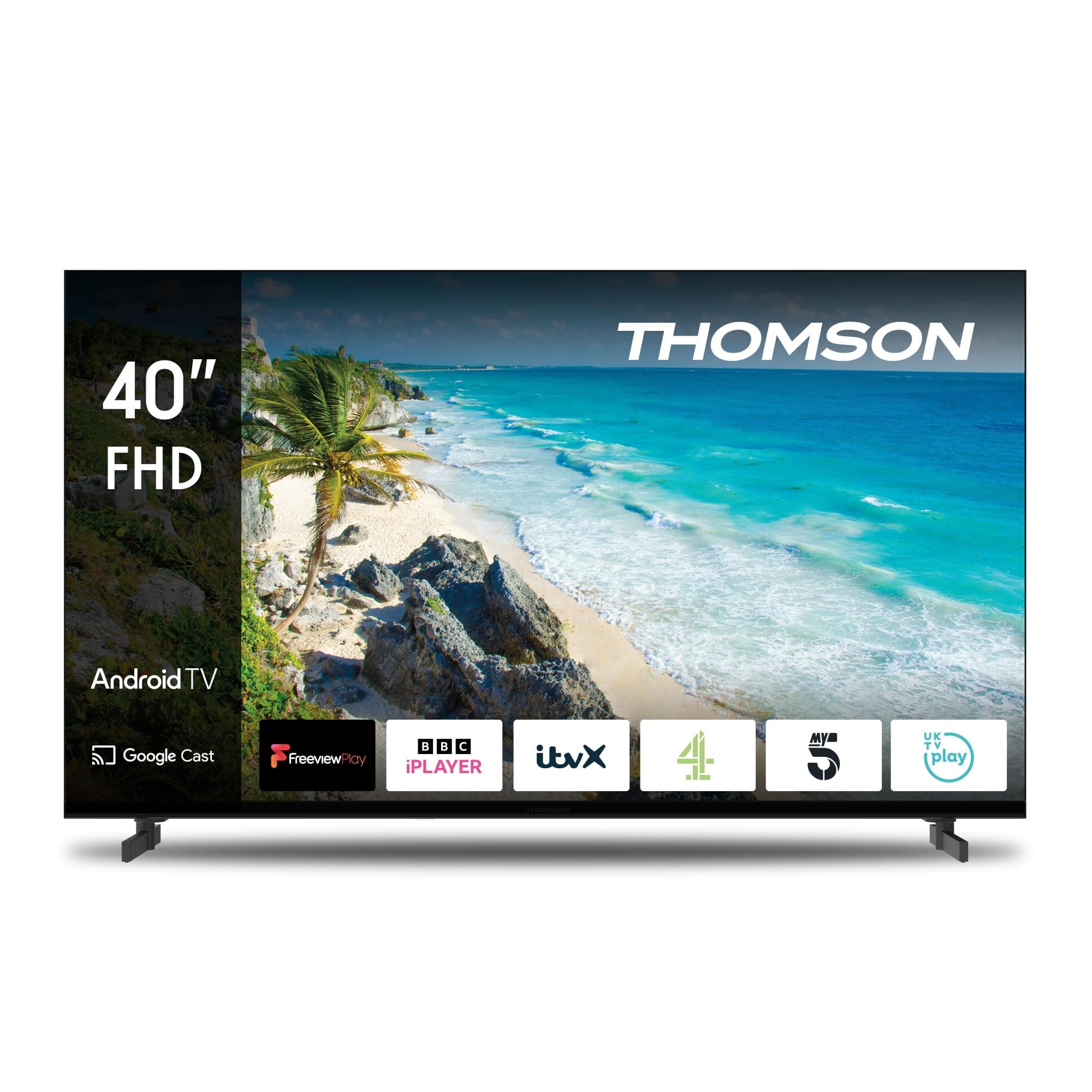 Thomson 40 Inch (101 cm) Full HD Smart Android TV (Wi-Fi, Voice control, Google Cast, Triple Tuner, CI+ Slot) - 40FA2S14UK - 2023