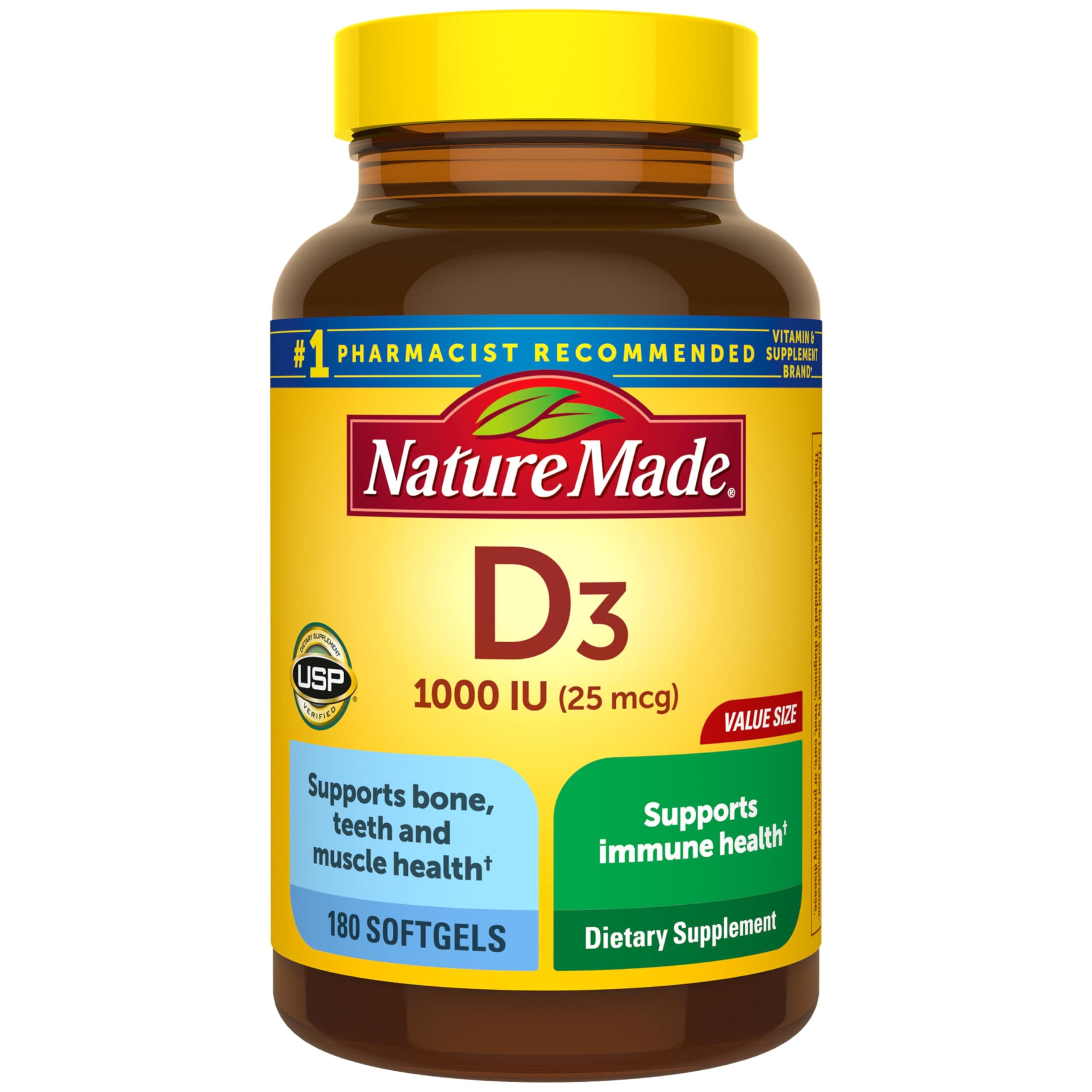 Vitamin D3 1000 IU, Value Size, 180-Count Softge