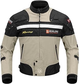 BORLENI Motorcycle Jacket Windproof Motorcycle Full Body Protective Gear CE Armor Suitable for All Seasons,Brown,XXL
