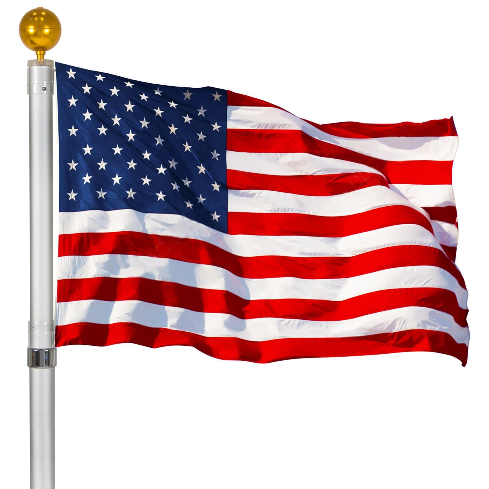 LTL Flagpole Telescopic 16' Aluminum Flag Pole Solid Construction Garden