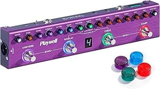 Playwell Multi Effects Guitar Pedal TANK-G,Digital Electric Guitar Effector with 36 Editable Presets,Chorus,Delay,Reverb,MOD,IR Loading,Recording,Tuner,Built-in battery,BT connection