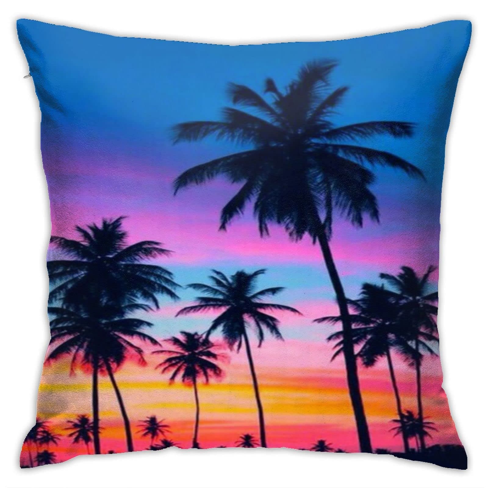 VARUN Throw Pillow Covers Palm Tree Sunset Design Square Pillowcase for Home Decor Sofa Car Bedroom Pillow case 18x18inch