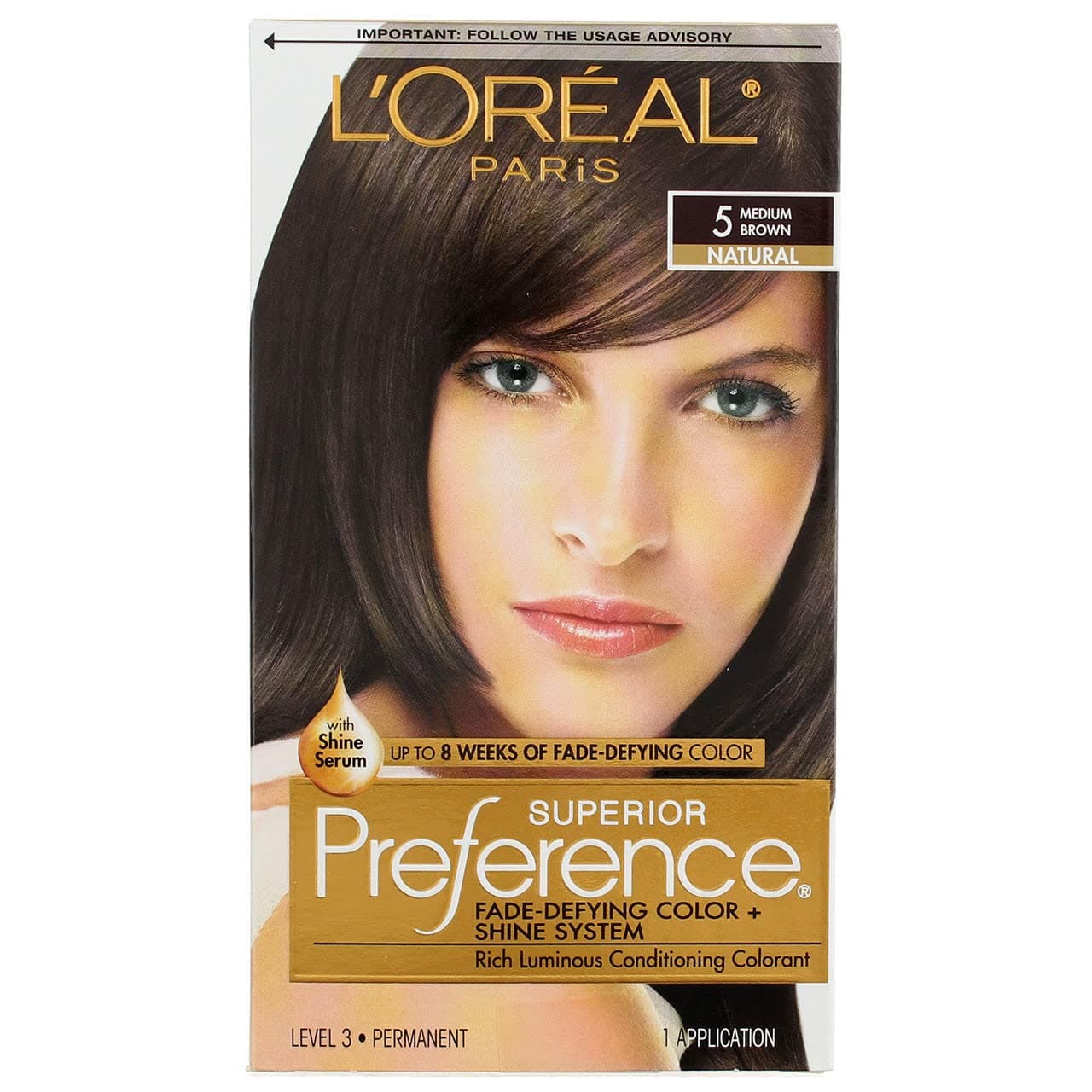 L'Oreal Superior Preference Permanent Hair Color, 5 Medium Brown 1 ea (Pack of 12)