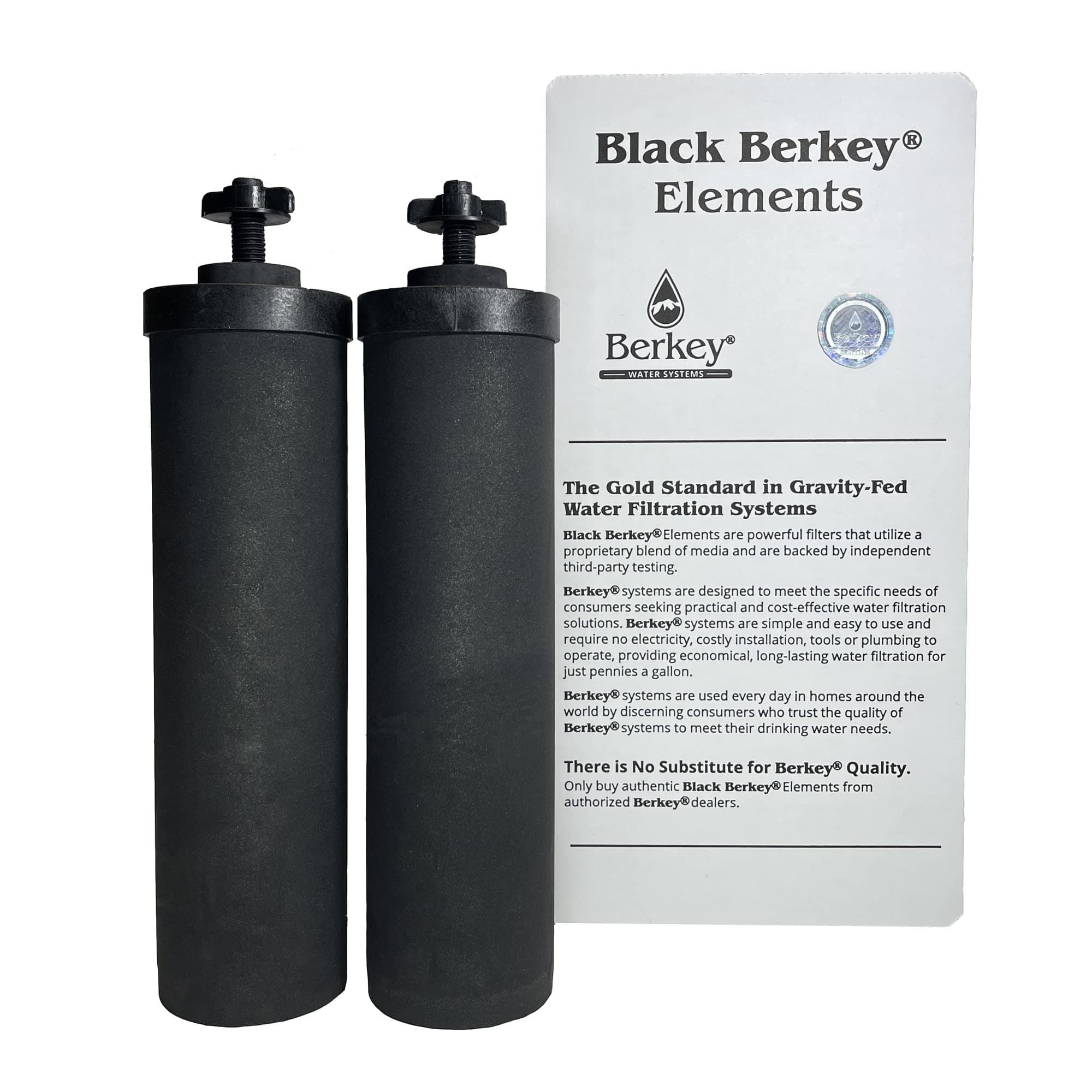 Berkey Authentic Black Berkey Purification Elements - Berkey Water Purifier Replacement Filters (Pack of 2)