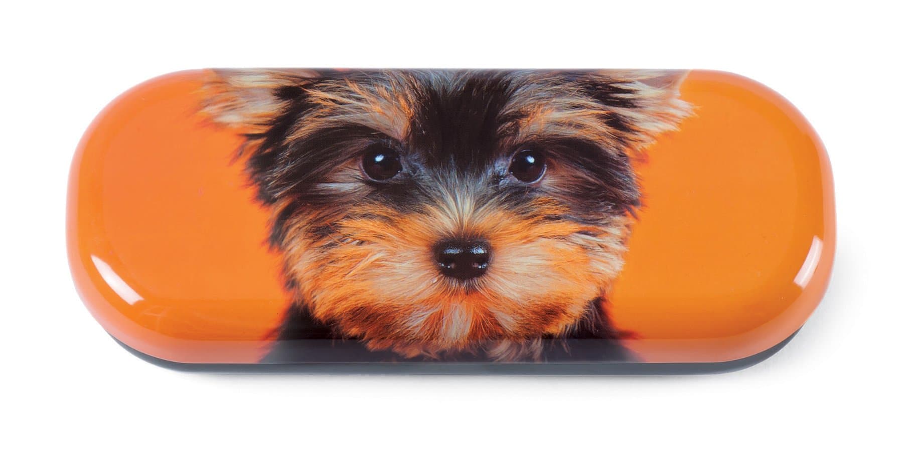 Catseye Yorkie On Orange Glasses Case