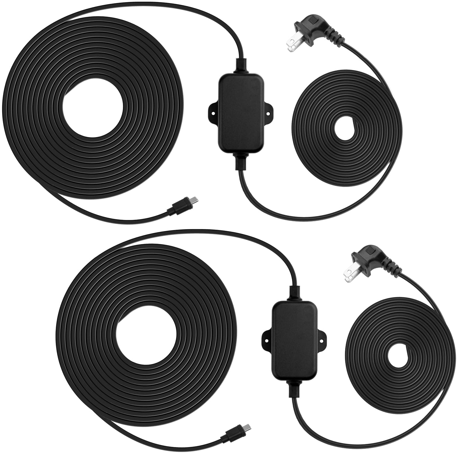 2Pack 13ft Weather Resistant Power Adapter for Blink Mini 2,Blink Outdoor 4 (4th Gen)(3rd Gen)/XT2/XT/Mini,No Need Charger Head,IP67 Waterproof Flat Power Cable with Extra Type C to Micro USB Adapter