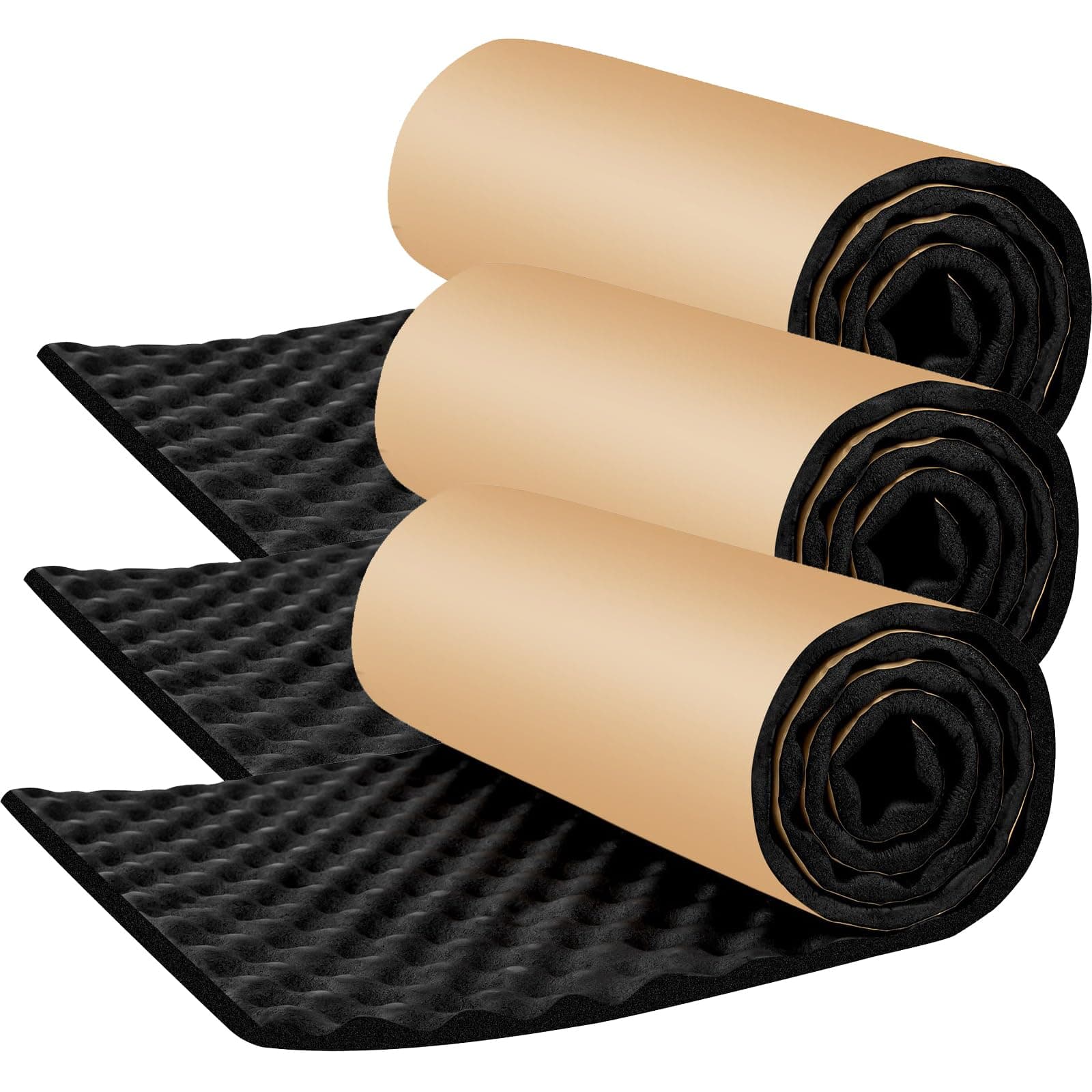 20 mm Insulation Mat, 3 Roll(3 Square metre) Auto Self-Adhesive Sound-proofing Foam Mat, Car Sound Insulation Deadener, Noise Acoustic Dampening, Moisture Proof Waterproof, 2m x 50 cm
