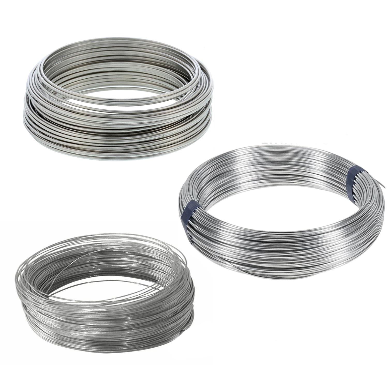 Floral Stem Wire Set - Galvanized Wire for Flower Making (0.5mm, 1mm, 1.5mm - 2M Each)