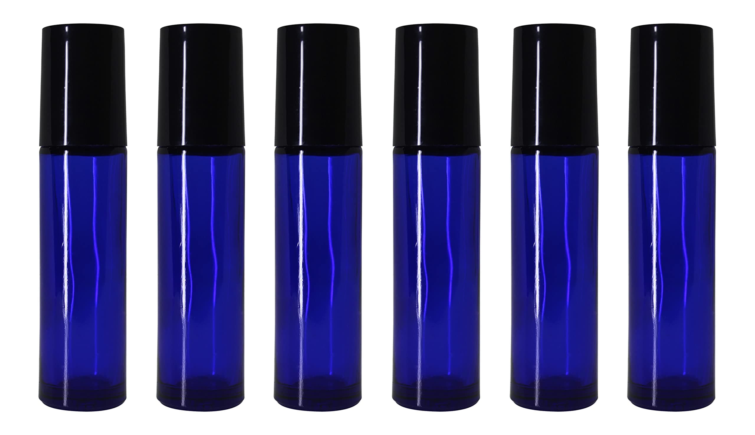 nsb herbals Empty Blue Glass Roll On Bottles (10 ml) with Black Cap for Essential Oils, Perfumes, Lip Balms, Aromatherapy | Refillable Reusable & Eco- Friendly Leakproof Bottle (Pack of 6)