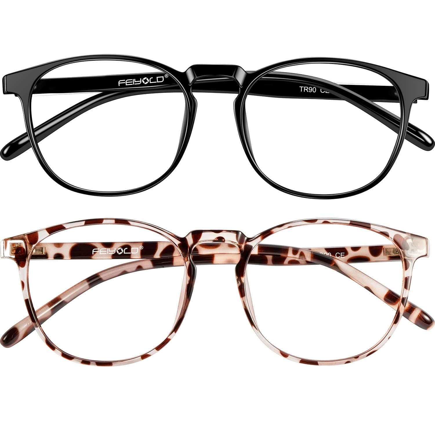 Blue Light Blocking Glasses Women/Men for Computer Use, Lightweight Anti Eyestrain Gaming Glasses(2Pack)