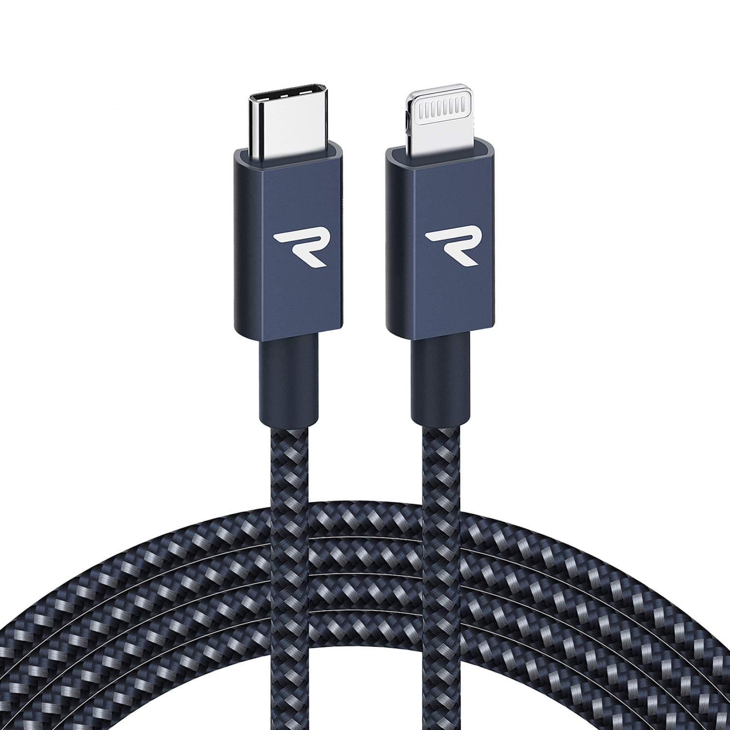 RAMPOW USB C to Lightning Cable 6.6ft [MFi Certified], PD Fast Charging Lightning to USB C Cable Compatible with iPhone 12 Pro Max/12 Mini/11/11 Pro/X/XS/XR/8,iPad Pro-Navy Blue