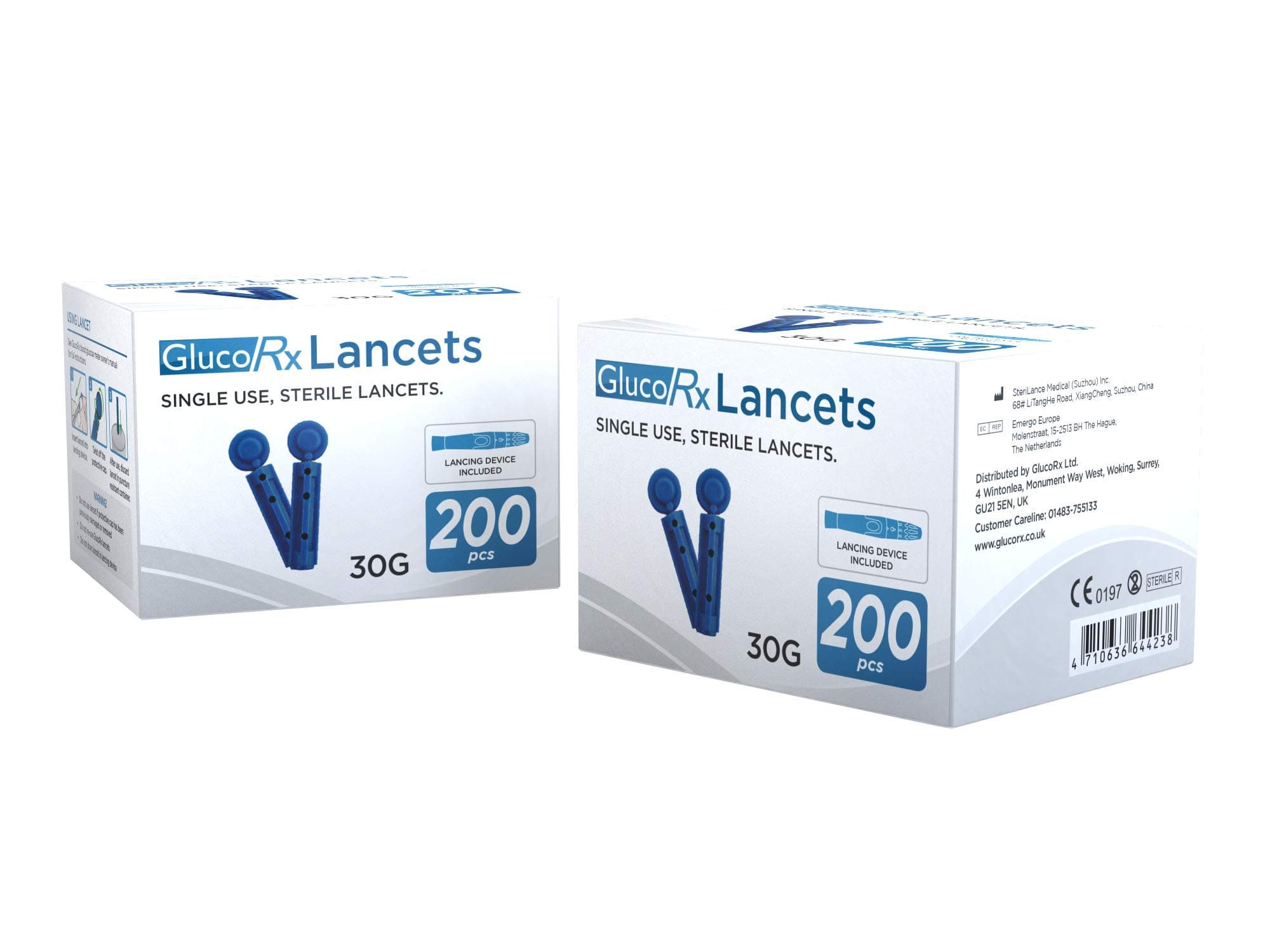 GlucoRx Sterile Lancets (30g), 200 Pack