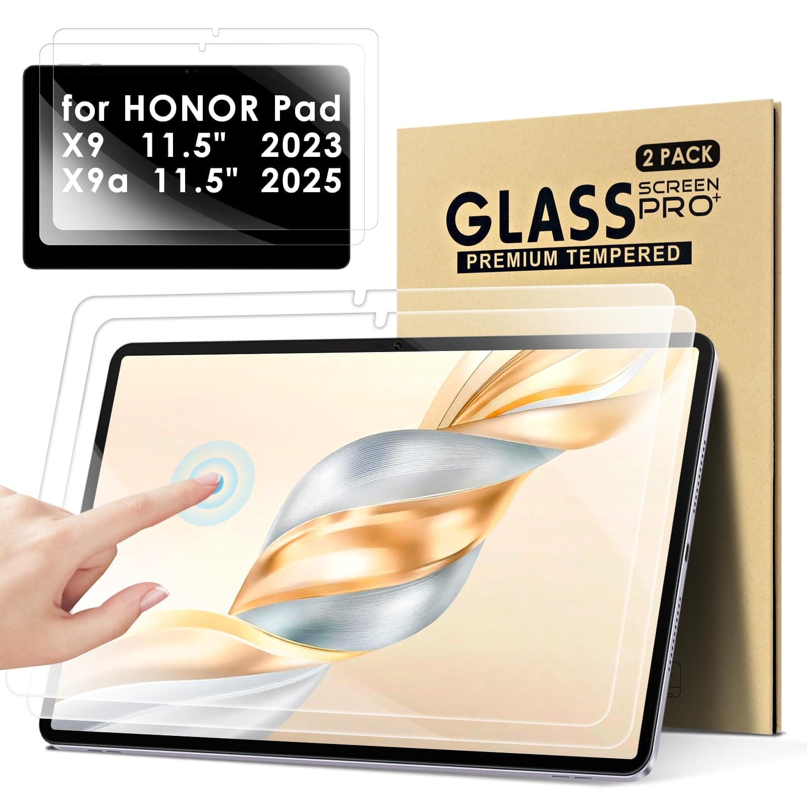 KATUMO【2 Pack Screen Protector For HONOR Pad X9 / X9a 11.5 inch HD Clear Scratch Resistant Tempered Glass Film for HONOR Pad X9 / X9a 11.5 inch