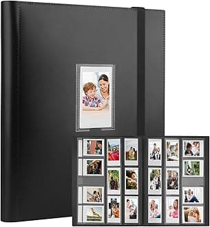 560 Pockets Photo Album for Fujifilm Instax Mini Camera, Album for Polaroid Photo, Photo Album for Fujifilm Instax Mini 12 11 9 40 90 8 EVO LIPLAY Instant Camera, Black